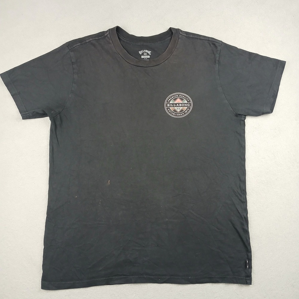 Billabong T-Shirt Mens Medium Black Graphic Logo Short Sleeve Cotton 4558